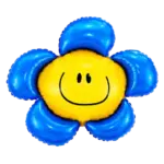 Folienballon Smiley – Blume Blau
