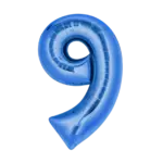 Folienballon Zahl – 9 | Blau