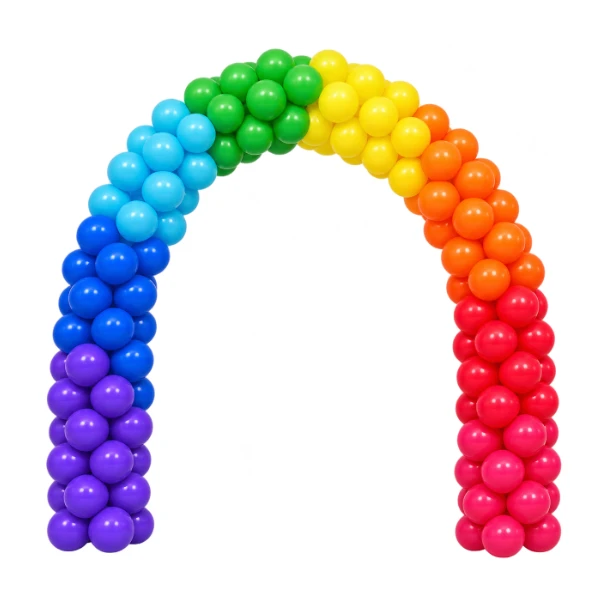 Ballonportal aus Latex – feststehend, Regenbogenfarben | Block
