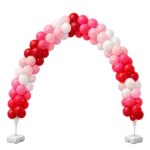 Ballonrundbogen Latex – freischwebend, Rot-Pink-Rosa-Weiß | Block