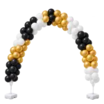 Ballonrundbogen Latex – freischwebend, Schwarz-Gold-Weiß | Block