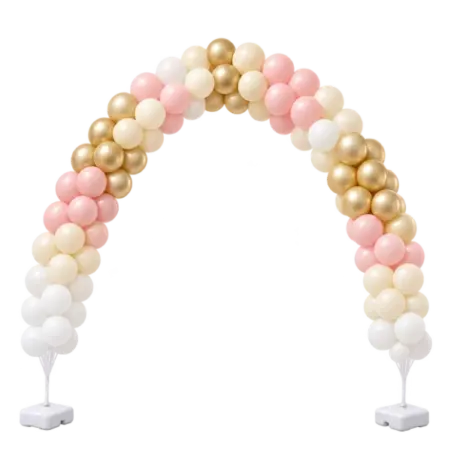 Ballonrundbogen Latex &ndash; freischwebend, Schwarz-Gold-Wei&szlig; | Block