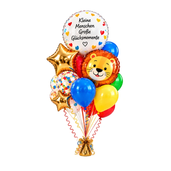 Ballonstrauß Klassisch mit Gewicht – Kindergeburtstag