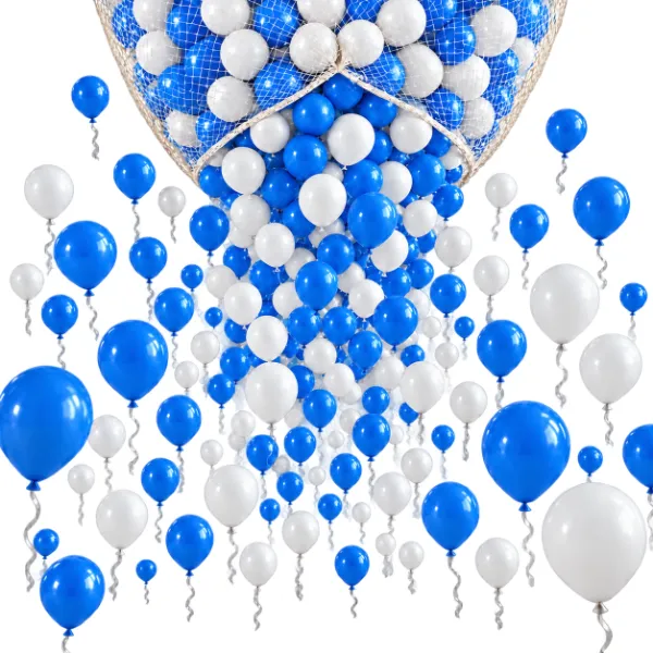 Ballon Massenstart Fallnetz – Latexballons Blau-Weiß