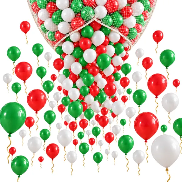 Ballon Massenstart Fallnetz – Latexballons Rot-Weiß-Grün