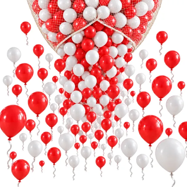 Ballon Massenstart Fallnetz – Latexballons Rot-Weiß